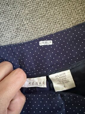 Kenar Navy and White Polka Dot geometric pants